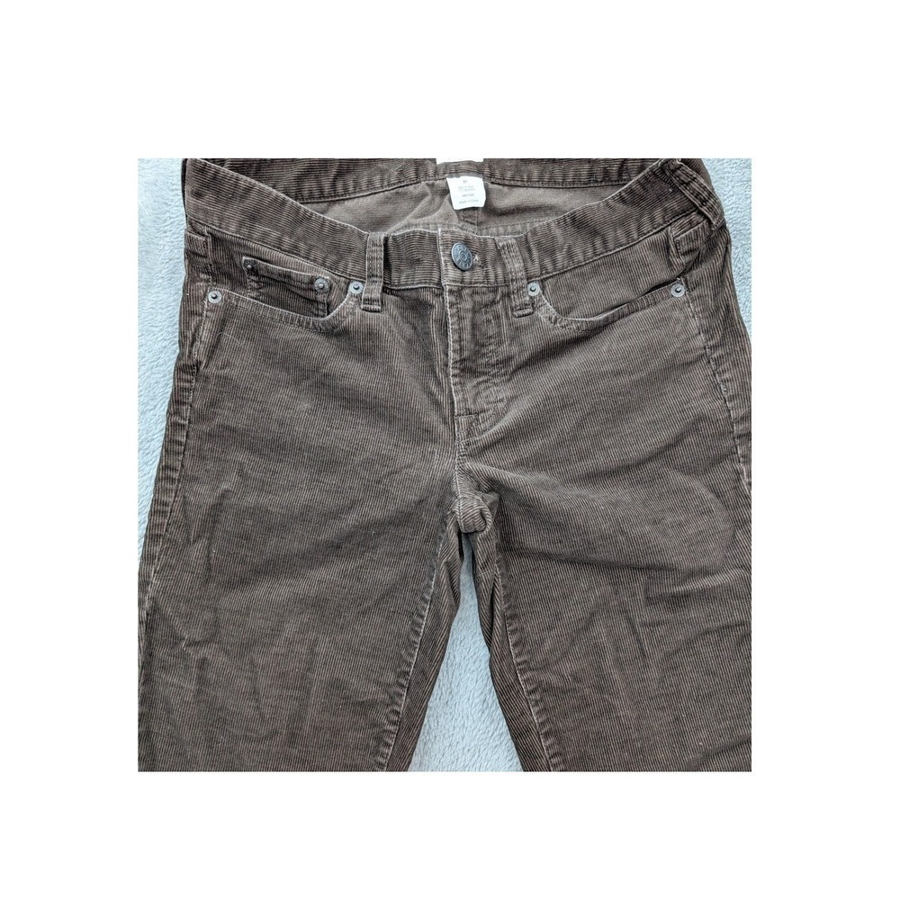 J.Crew Womens Brown Corduroy Straight Leg Pants Size 27 Cotton Stretch RN77388